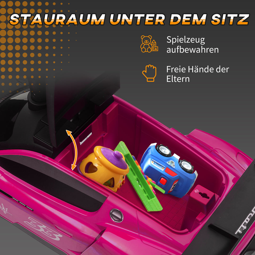 Køretøj, køretøj med licens, interaktivt horn og musikknapper, plast og stål, pink, 65 x 29 x 37 cm