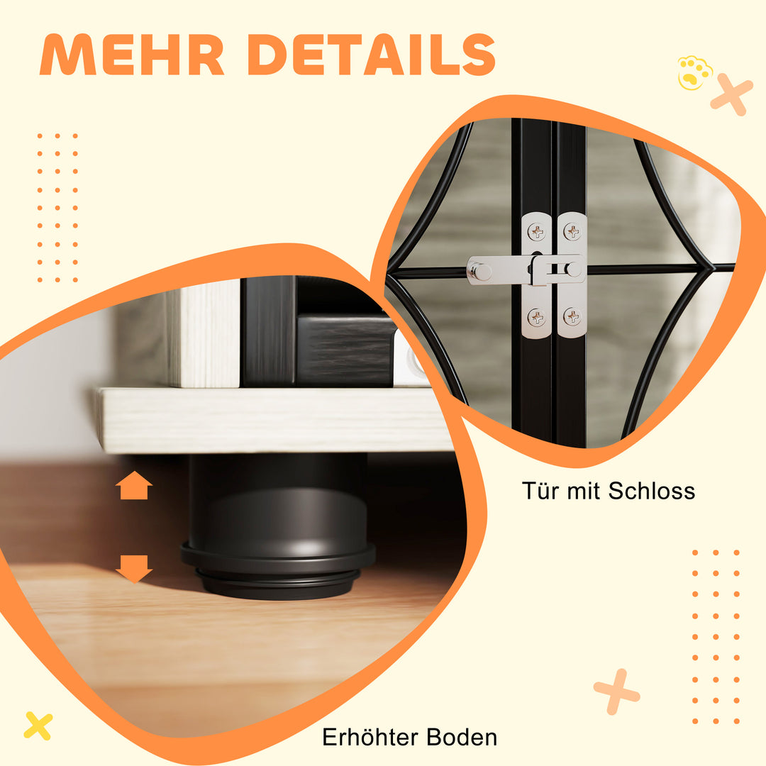 Hundebur, låsbart hundebur til store hunde, grå