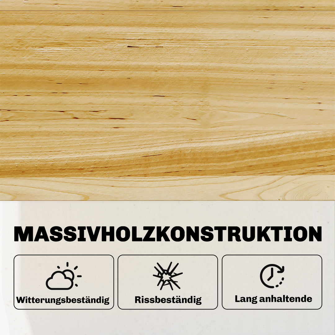 Højbed med træramme, hævet plantekasse med hængslet låg, hylde, fiberdug, ergonomisk design