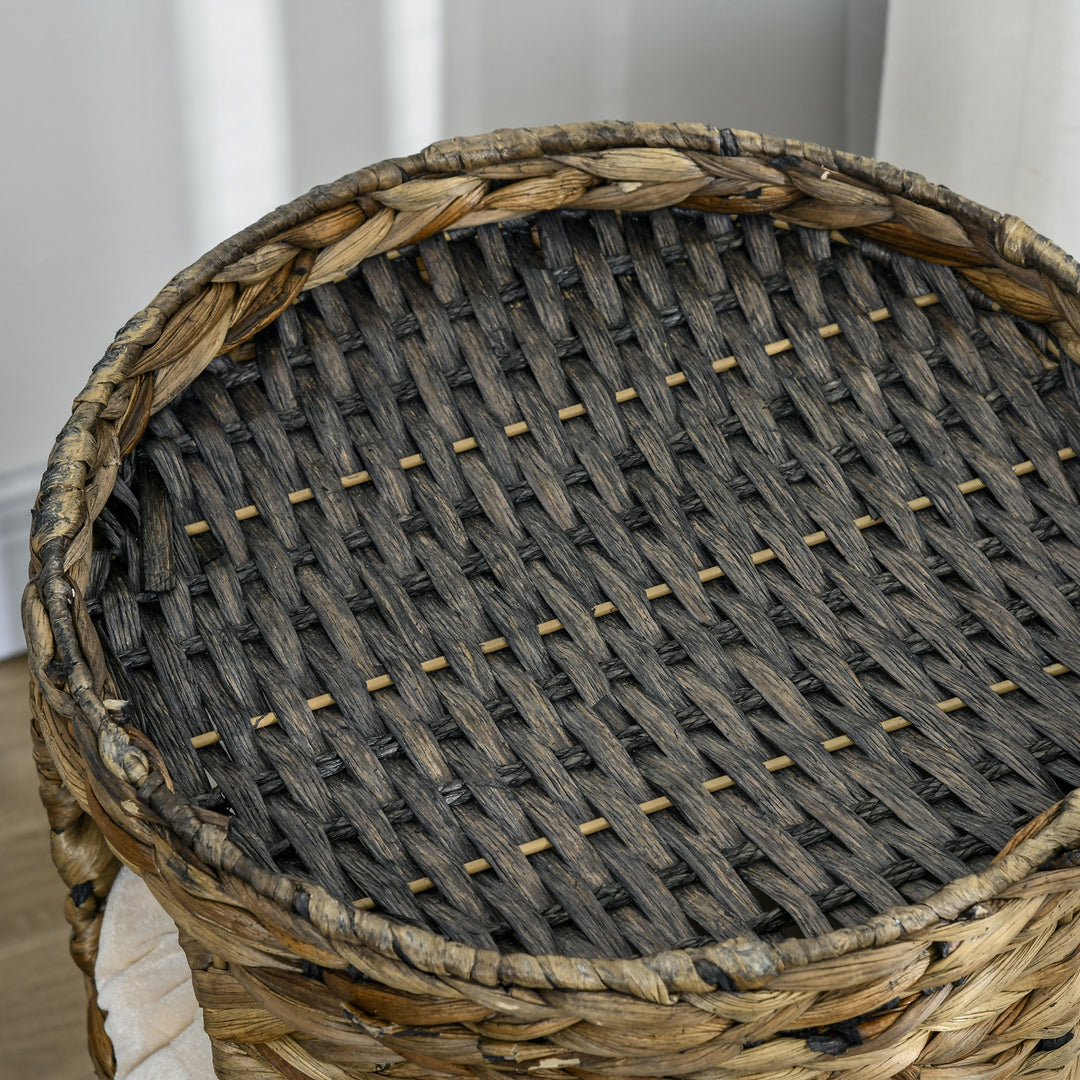 Kattetårn, kradsetønde, 3 kattehuler, inkl. hynde, 40x73h cm, mørkebrun