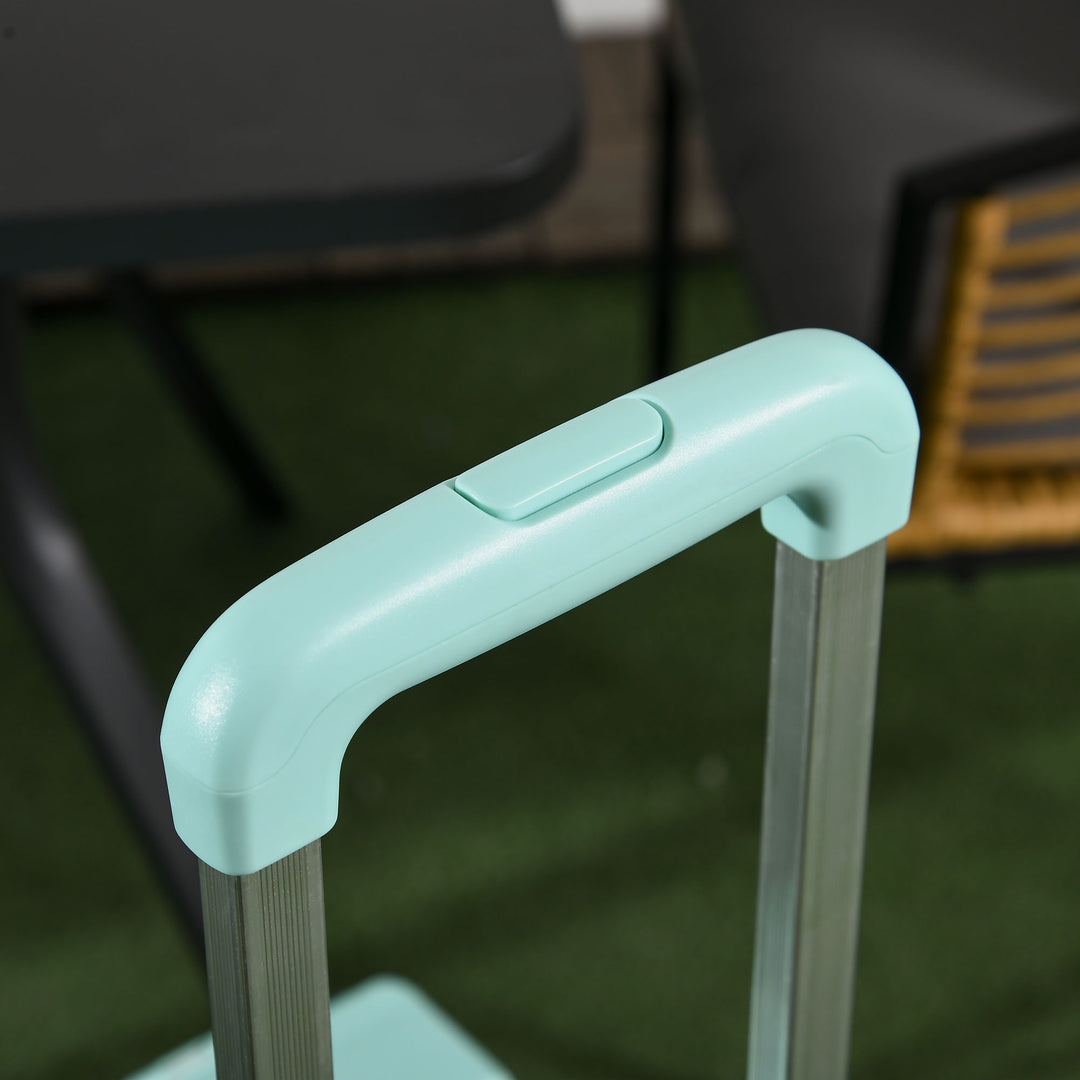 Indkøbsvogn, trappeklatrer, sammenklappelig, teleskophåndtag, belastningskapacitet op til 65 kg, grøn