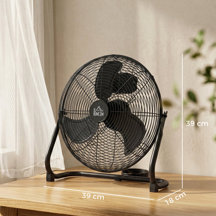 Bordventilator, klimaanlæg, 4 hastigheder, roterbar, sort