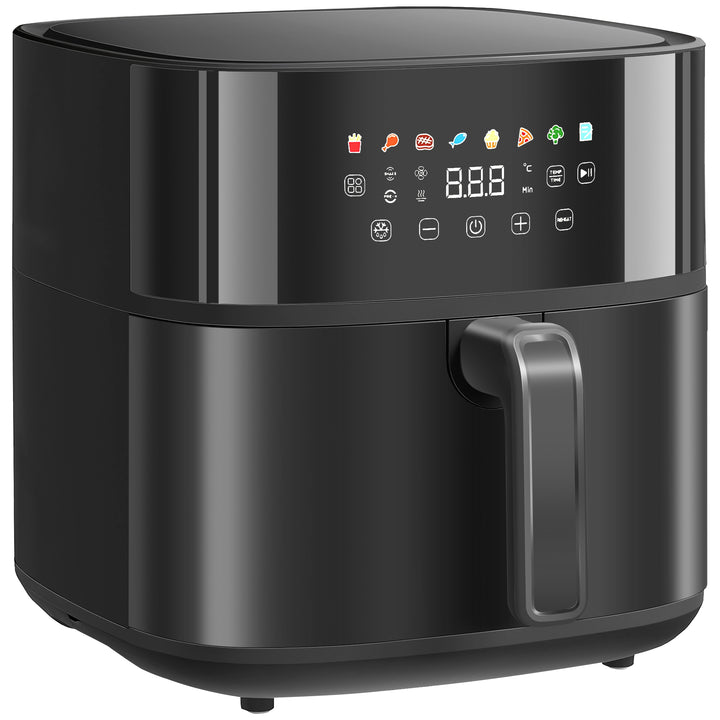 Varmluftfryer, airfryer, 8 programmer, 8 liter, led-skærm, sort