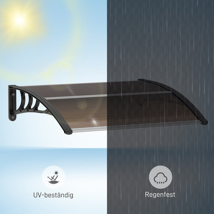 Baldakin til hoveddør 120 x 75 cm, nedfældet baldakin, tagdækning i polycarbonat