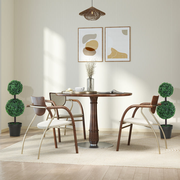 Sæt med 2 kunstige planter, kunstige planter i kugledesign, kunstigt træ i cementpotte, plastikplante, grøn+sort