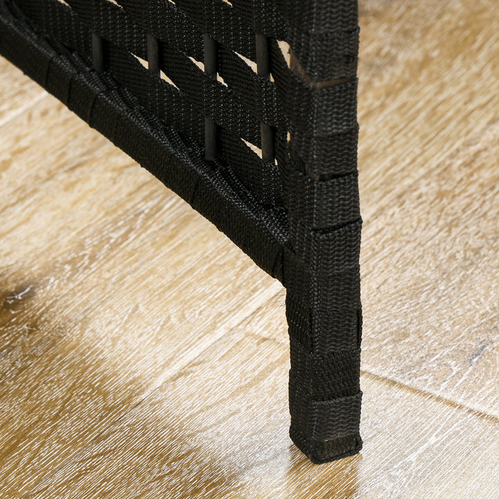 6-Panels rumdeler, foldbar skærm, skærm til stue, soveværelse, hjemmekontor, sort