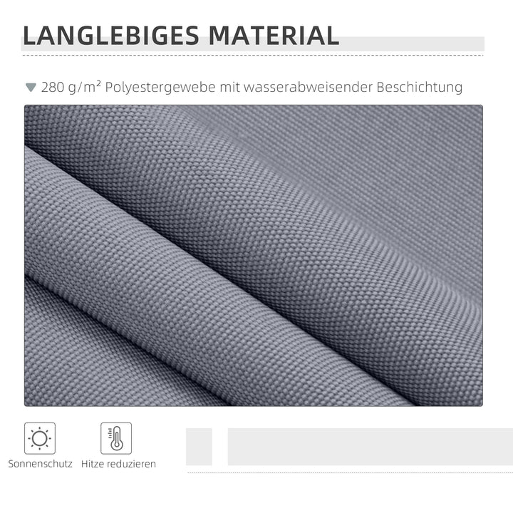 Markise med leddelt arm, justerbar klemme, terrassemarkise, 3,95 x 3 m solafskærmning med håndsving, balkonmarkise, grå