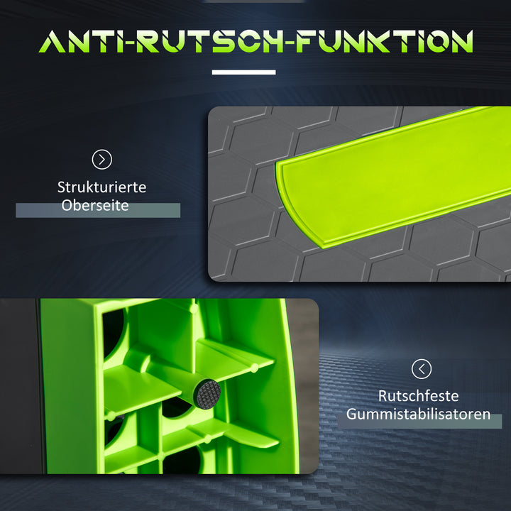 Aerobic stepper, 3-trins højdejusterbar, op til 150 kg, 78 x 28 x 20 cm, grå/grøn