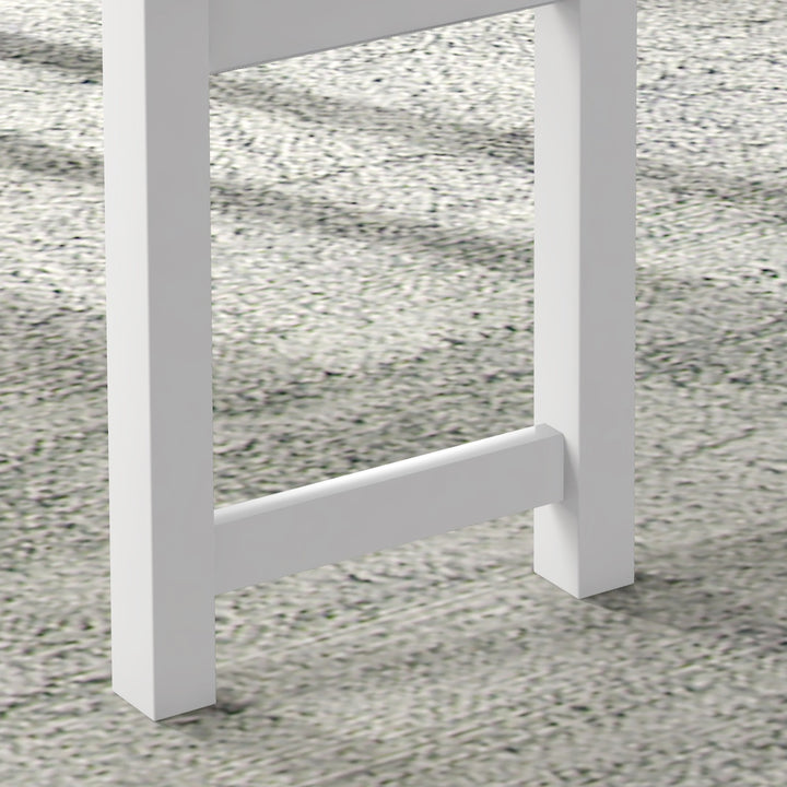 4-Delt spisebordssæt med 1 bord, 1 bænk, 2 stole, grå + hvid