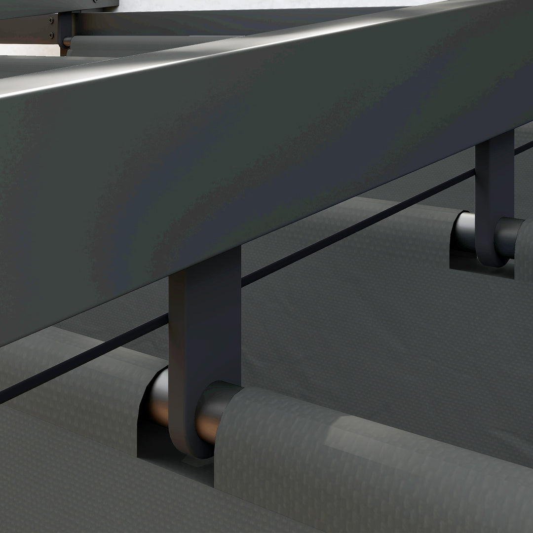 Pavillon, 3 x 3 m pergola, vindtæt terrassetag, vægmonteret, justerbart tag, til have, terrasse, mørkegrå