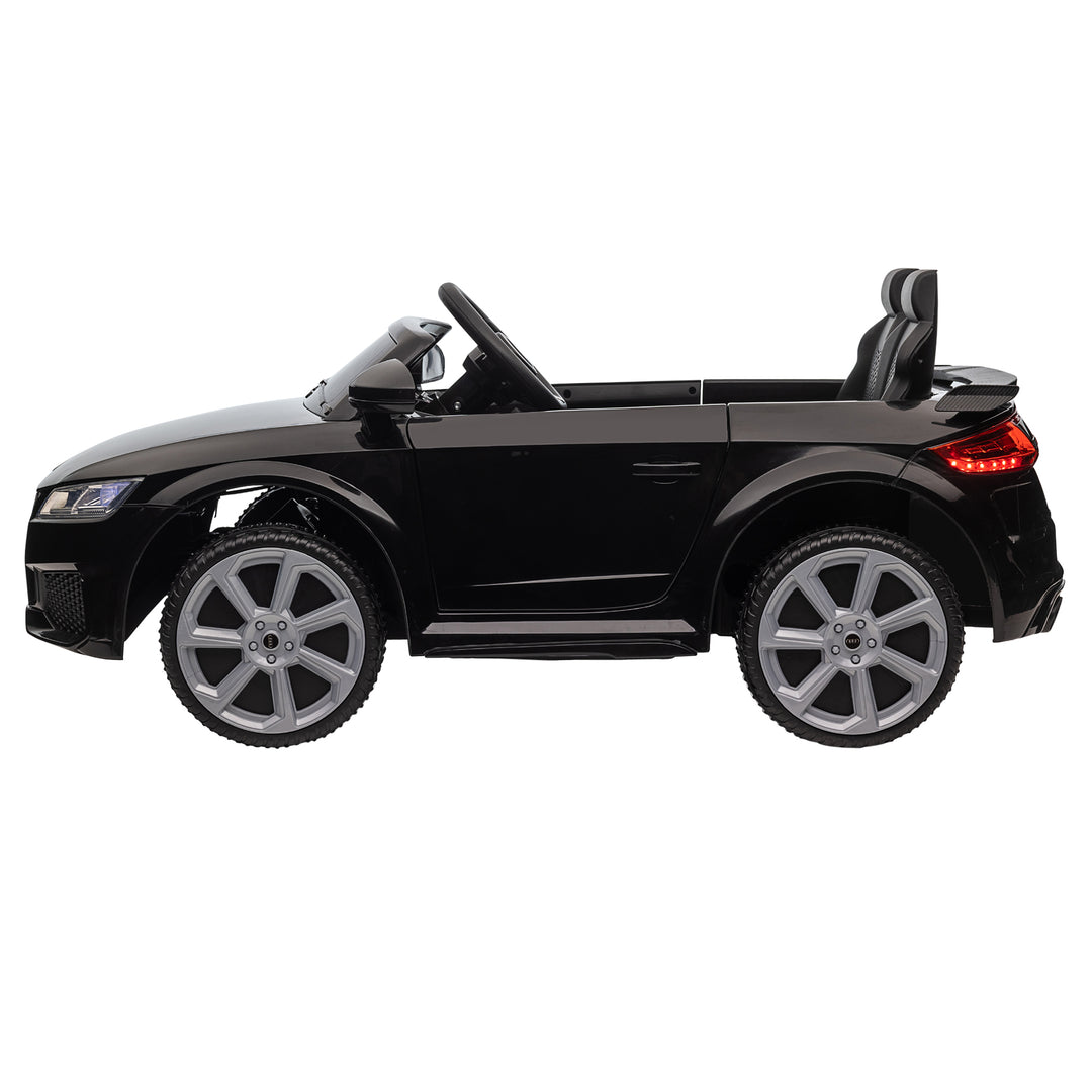 Audi børne-elbil, med 2.4G fjernbetjening, musik, horn, LED, USB, til børn 3-5 år, sort