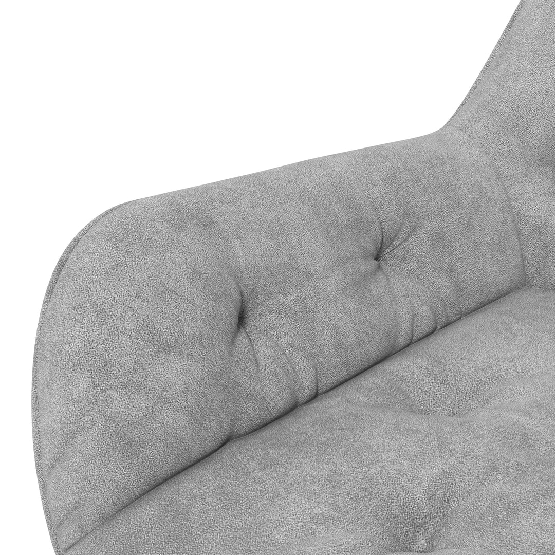 Kontorstol, skrivebordsstol, computerstol, højdejusterbar, fløjlslook, grå