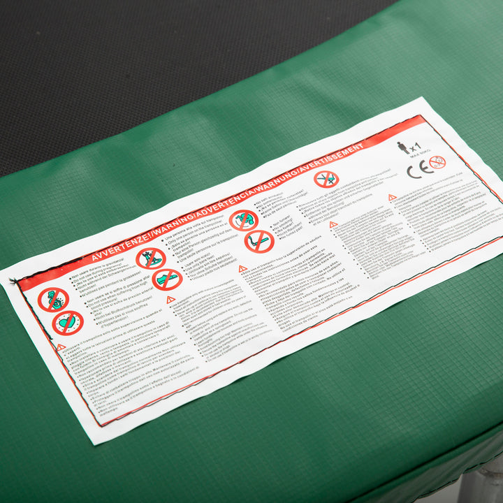 Trampolinkantbetræk sikkerhedsnet vejrbetræk stigekantbetræk: 244 cm grøn