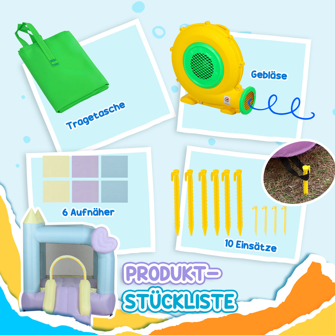 Hoppeborg med rutsjebaner, netindkapsling, oxford-stof, jordankre, bæretaske