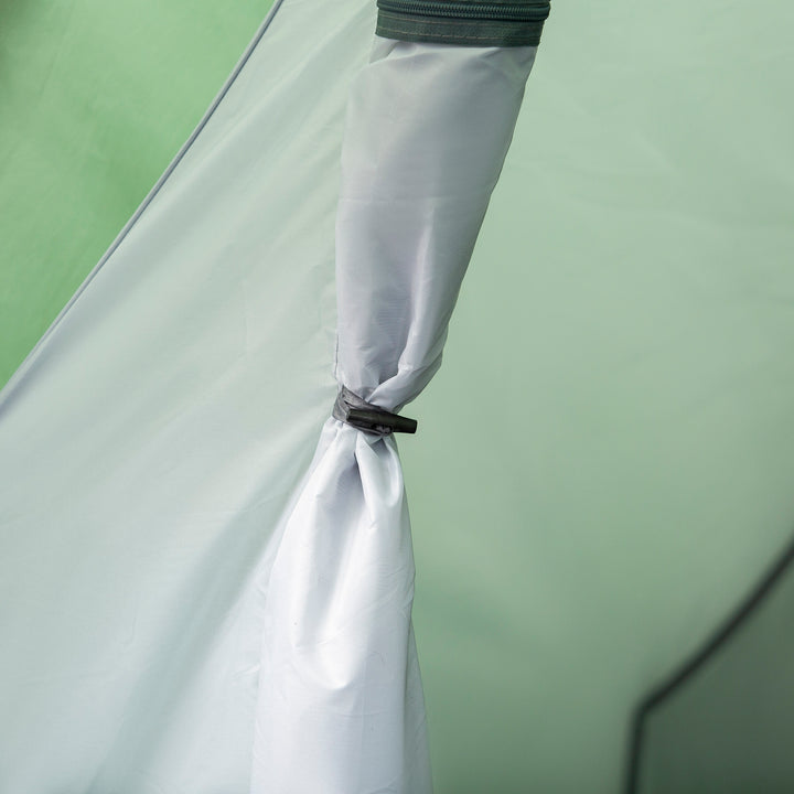 Campingtelt til 2-3 personer, stabilt, vandtæt familietelt med sidedør og vindue, telt med 2000 mm vandsøjle, tunneltelt, kuppeltelt til camping, rejser, trekking, have, mørkegrøn