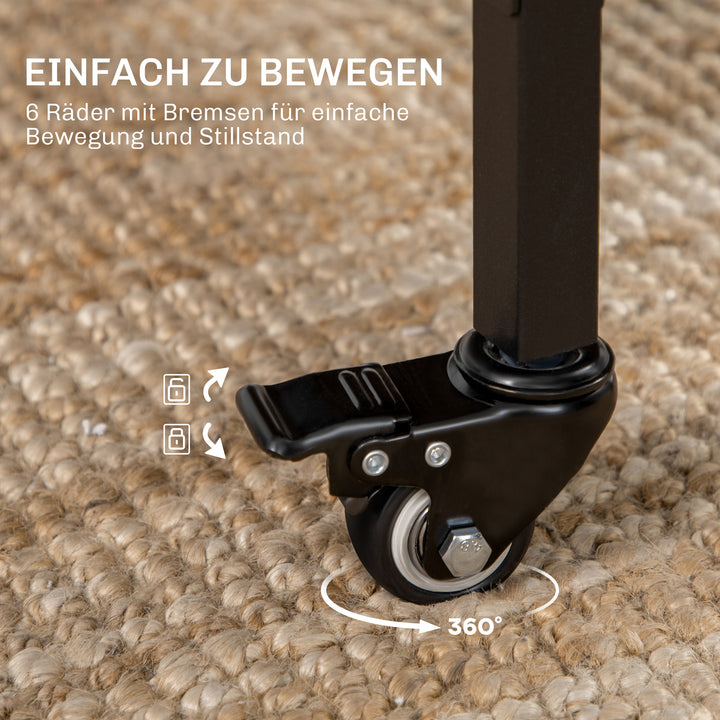 Foldbart spisebord, mobilt foldebord til 6 personer, med hylde, lasteevne op til 50 kg, 130 x 80 x 74 cm, rødbrun