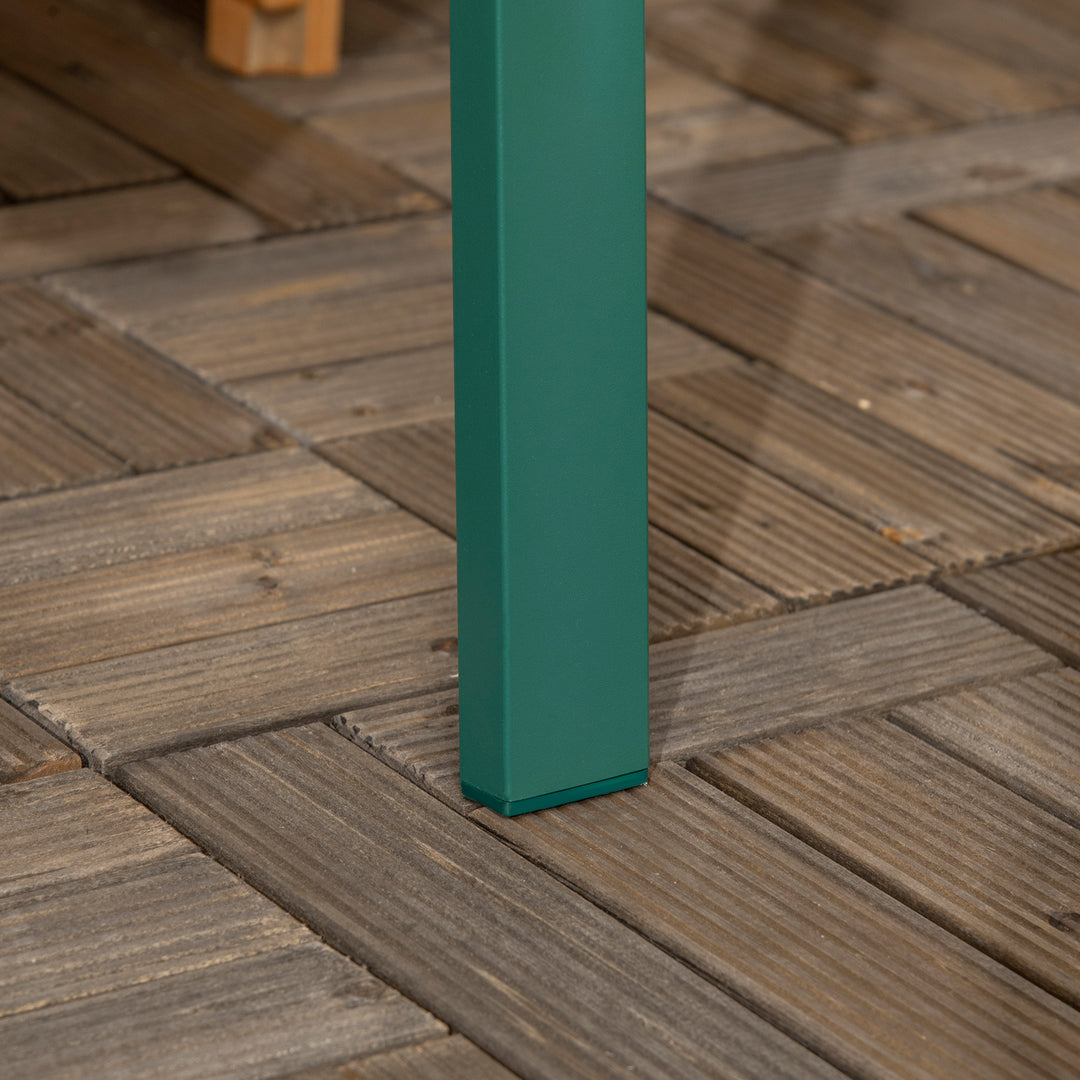 Metal havebænk, 2-personers, vejrbestandig, 127 cm x 63 cm x 83 cm, grøn