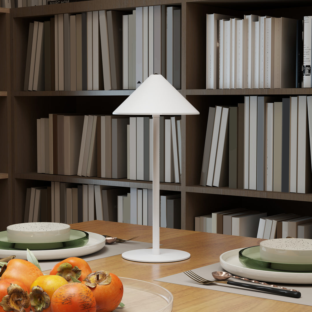 Led-bordlampe med usb-kabel, berøringsafbryder, metal, genopladelig, hvid