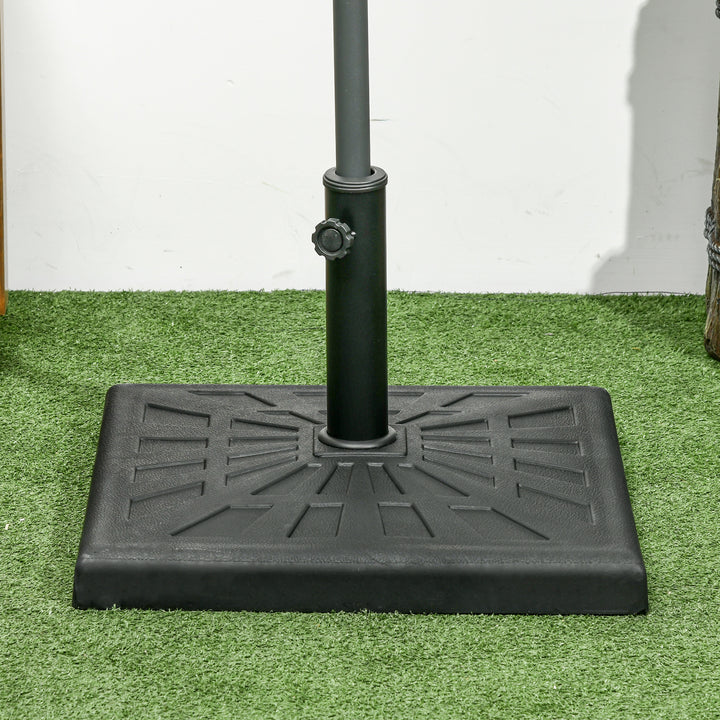 Parasolstativ, parasolholder, parasolfod, vejrbestandig, 51 cm x 51 cm x 32H cm, sort