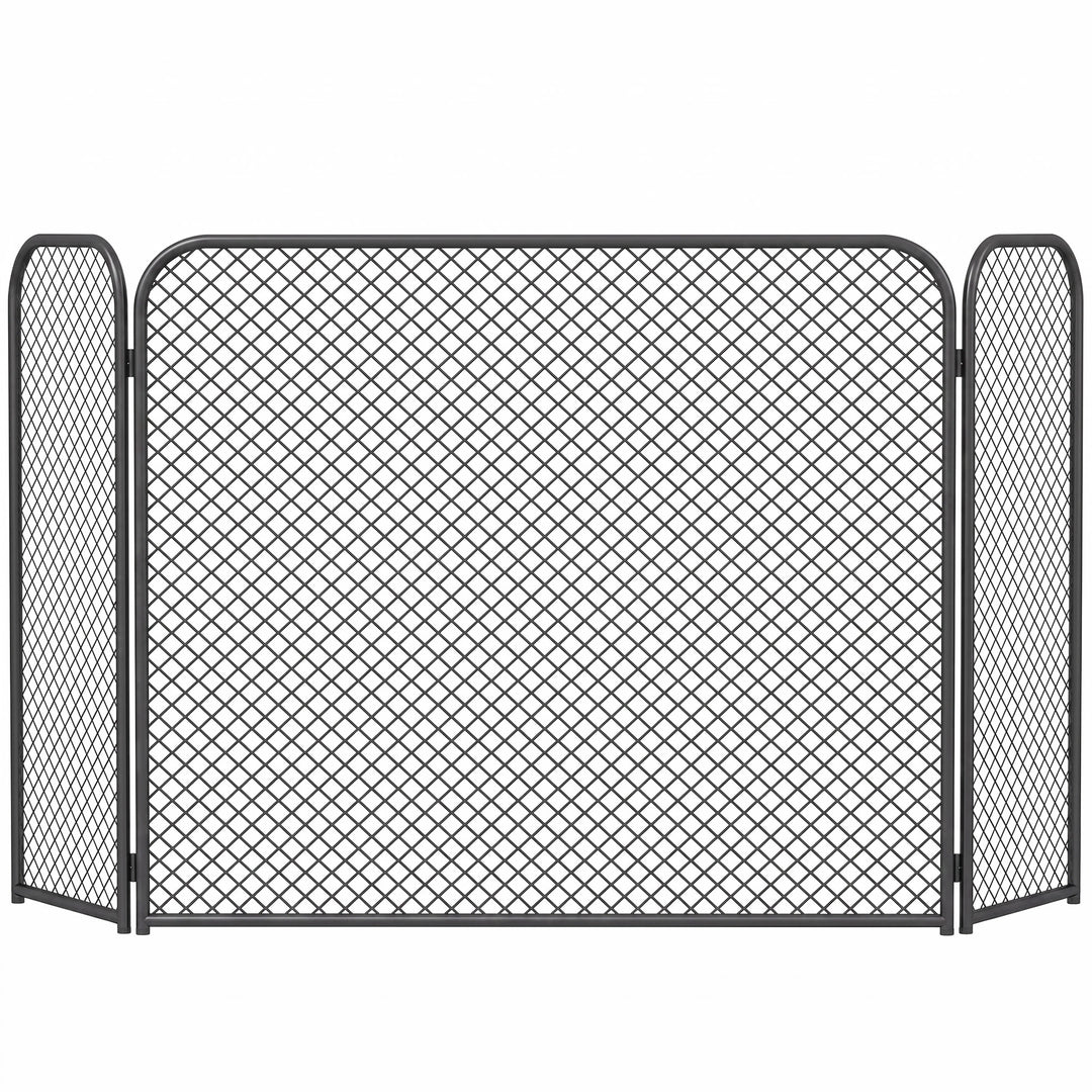 Pejsesikringsskærm, 3-delt foldbar gnistbeskyttelse, 100x51cm