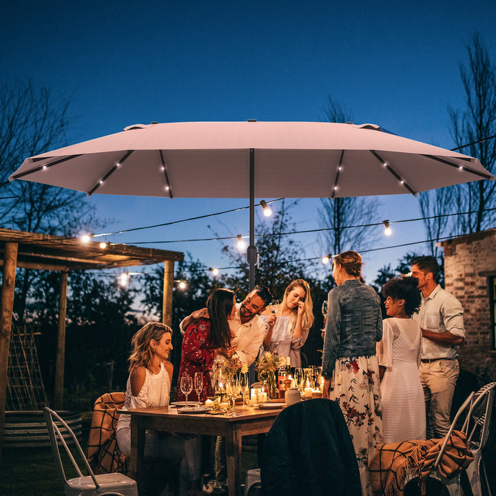 Parasol oval khaki 440 x 260 cm