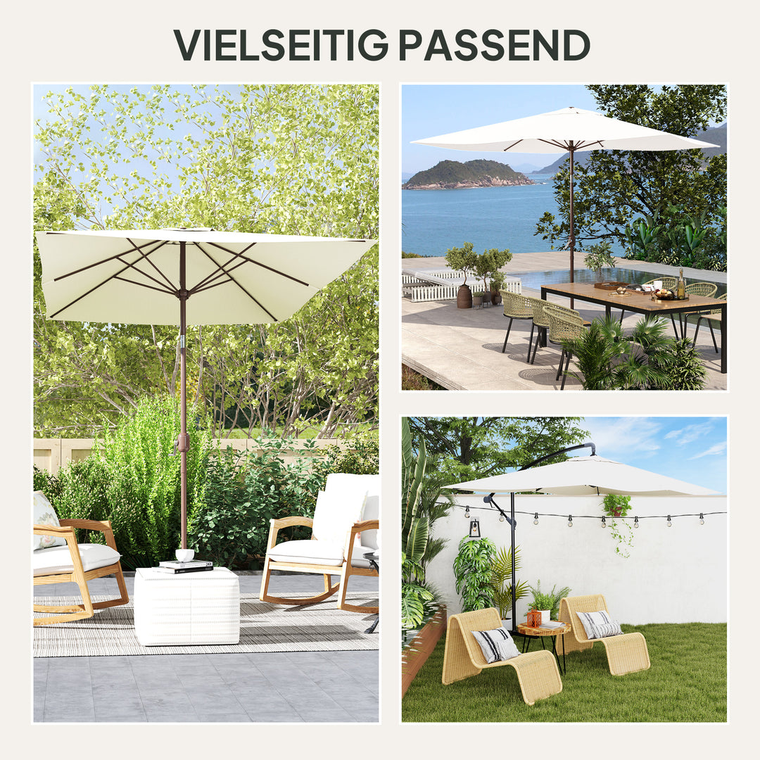 Parasolovertræk 2 x 3 m 6 ribber UV50+ & vandtæt terrasseparasolovertræk
