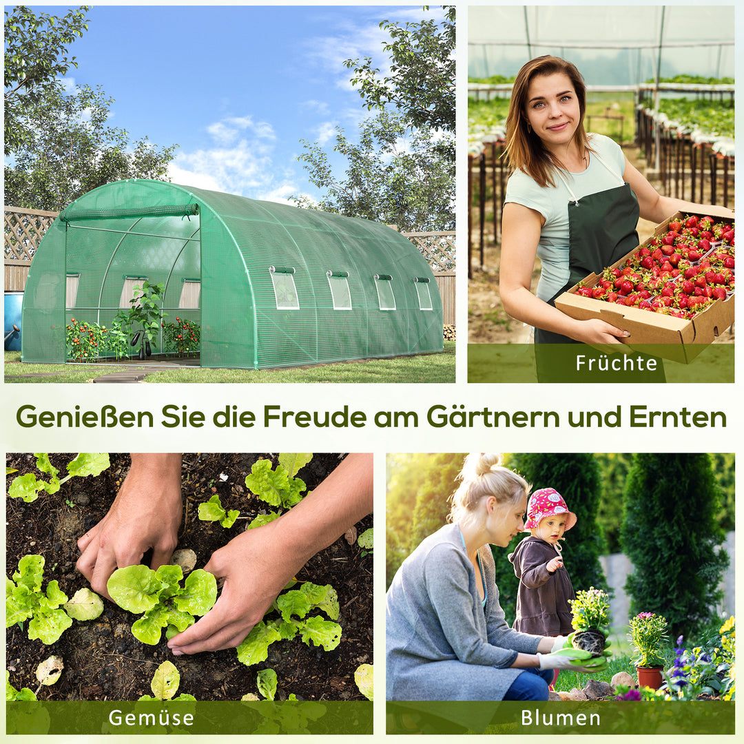 Foliedrivhus, walk-in drivhus, polytunnel, drivhus, plast, stål, grøn