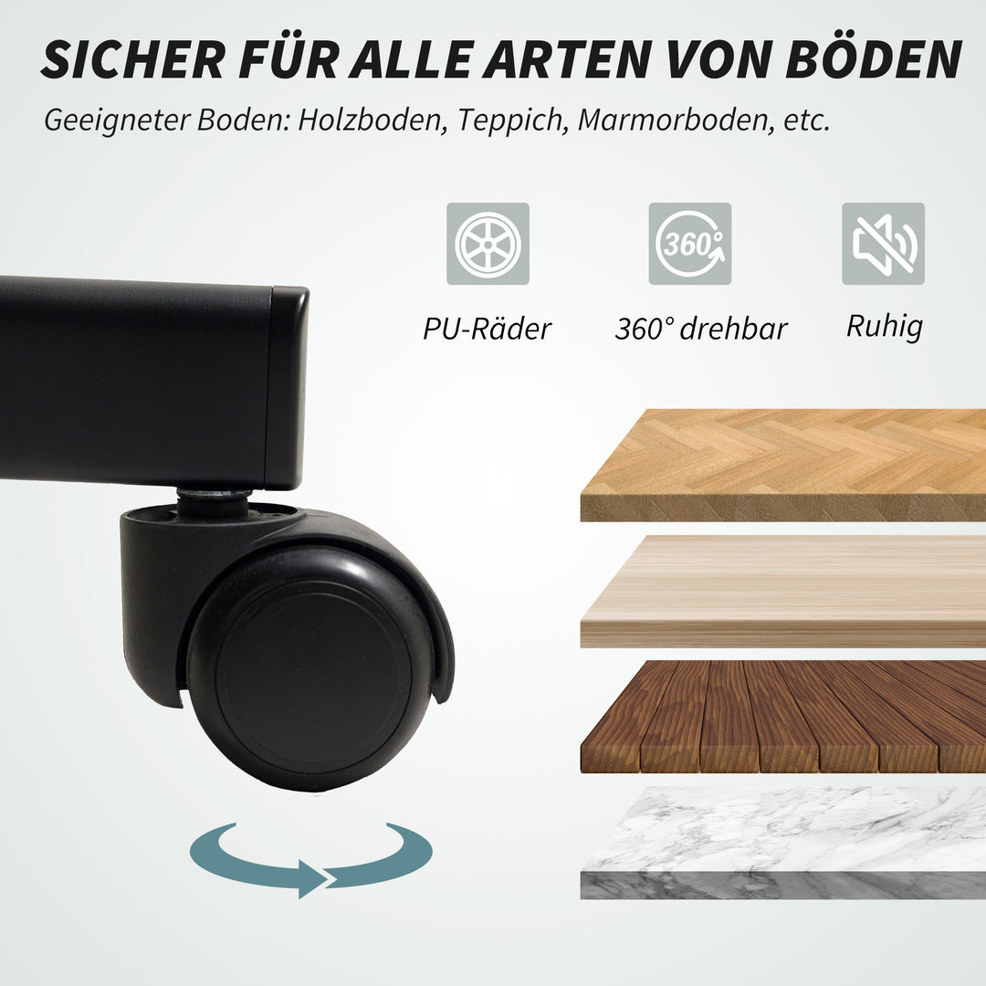 Kontorstol med massagefunktion, højdejusterbar skrivebordsstol med hvilefunktion, polstret, rullbar, grå