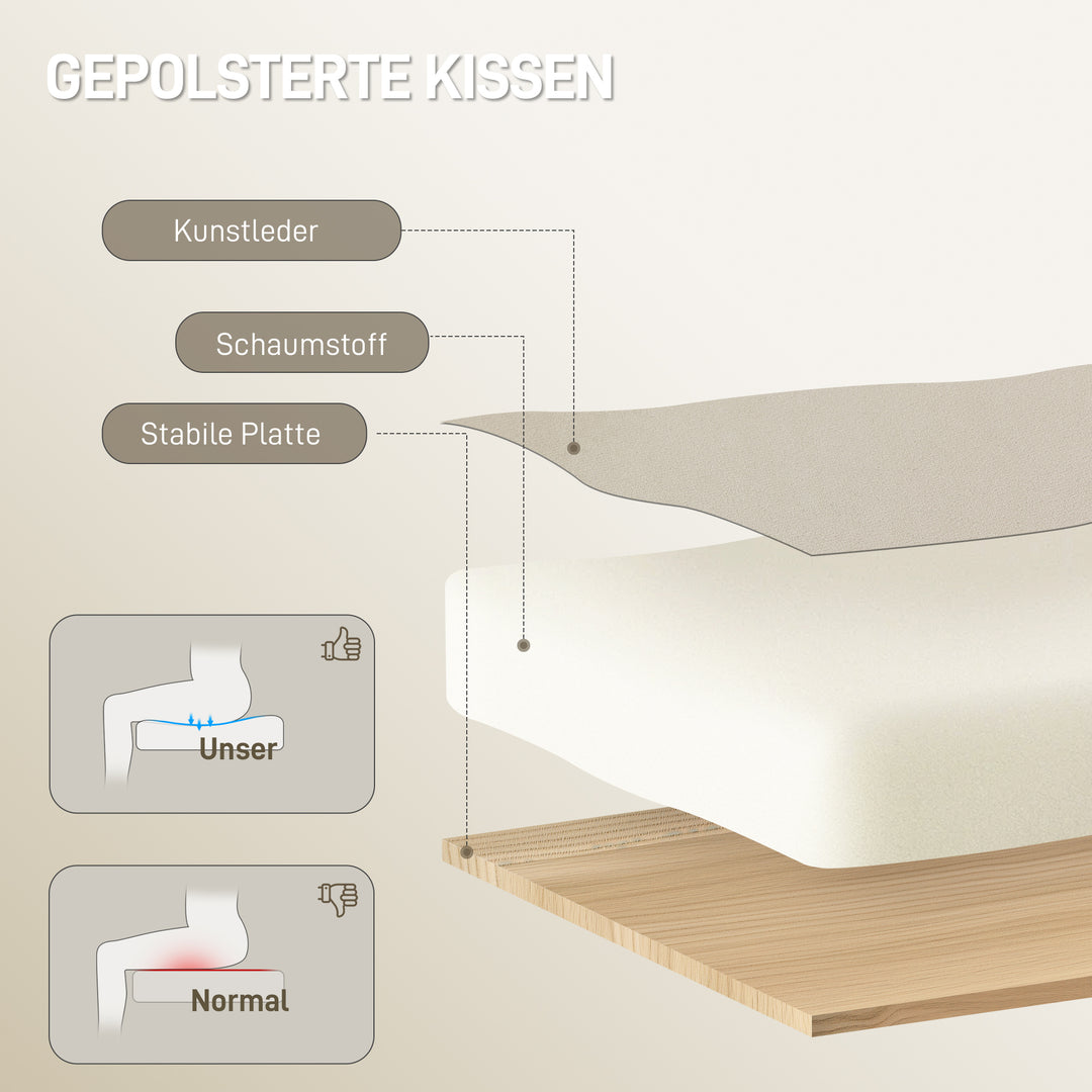 Ergonomisk kontorstol med fodstøtte, kunstlæderbetræk, hjul, drejelig, metal, beige+sort
