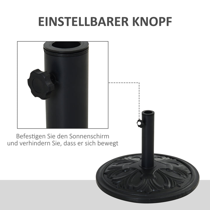 Parasolfod 13 kg, paraplystativ til paraplystænger med en diameter på 35 mm/38 mm/48 mm, paraplyholder til have, balkon, antik sort