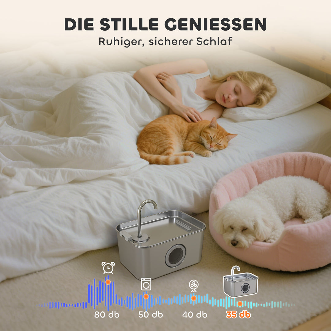 Kattefontæne 3,2l drikkefontæne til katte med stille pumpe og aktivt kulfilter