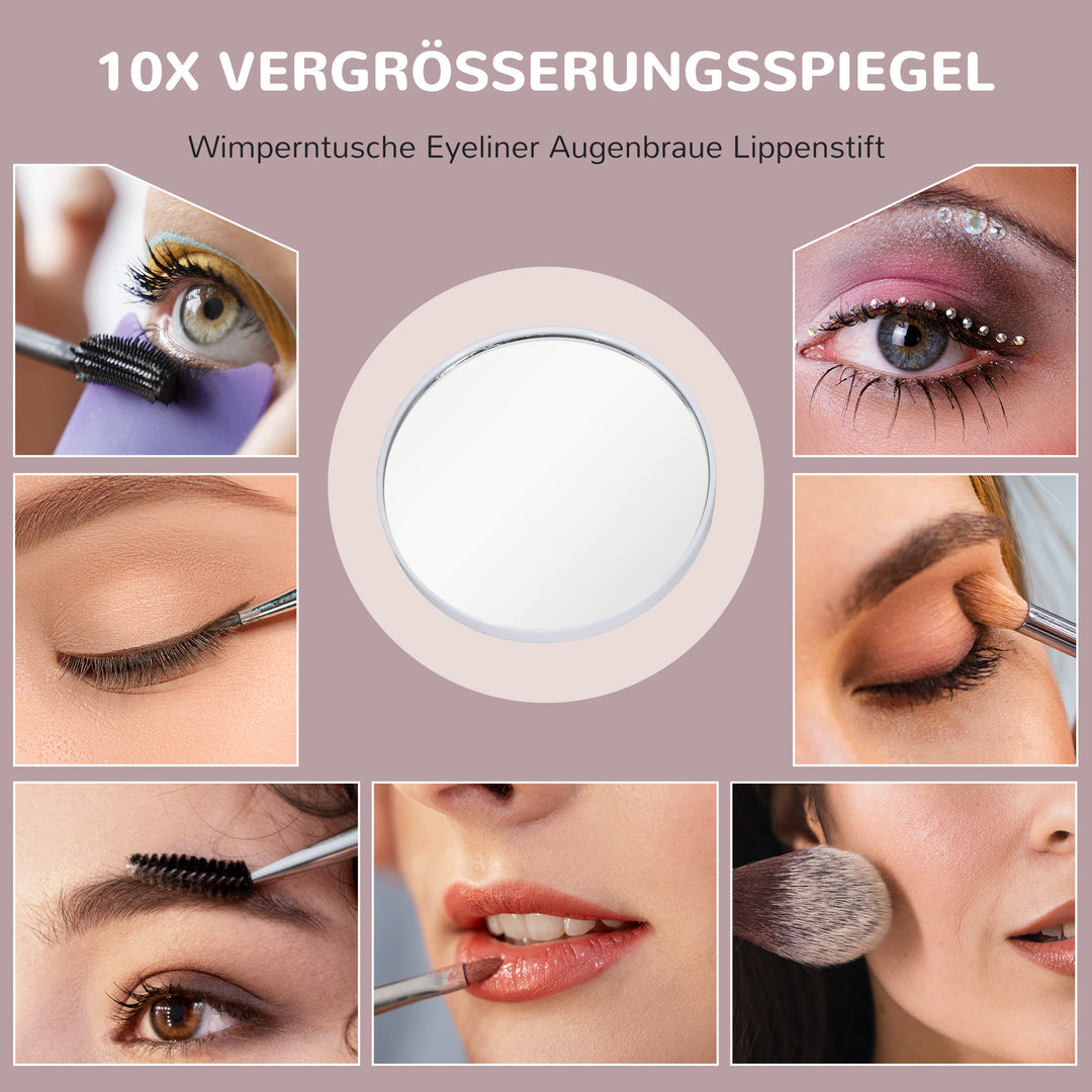 Led-kosmetikspejl, 3 lysindstillinger, dæmpbar, touch-betjening, usb, 37 x 46 cm, hvid