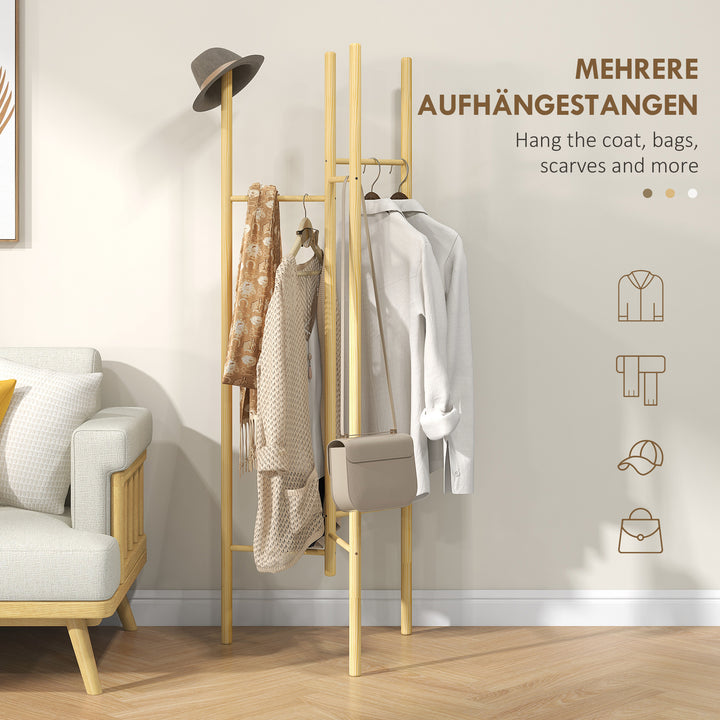 Tøjstativ, pladsbesparende, 5 kg belastning, 62x52,5x160 cm, natur