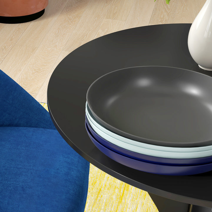 Spisebord køkkenbord rundbord, moderne design, 78 cm x 78 cm x 75 cm, sort