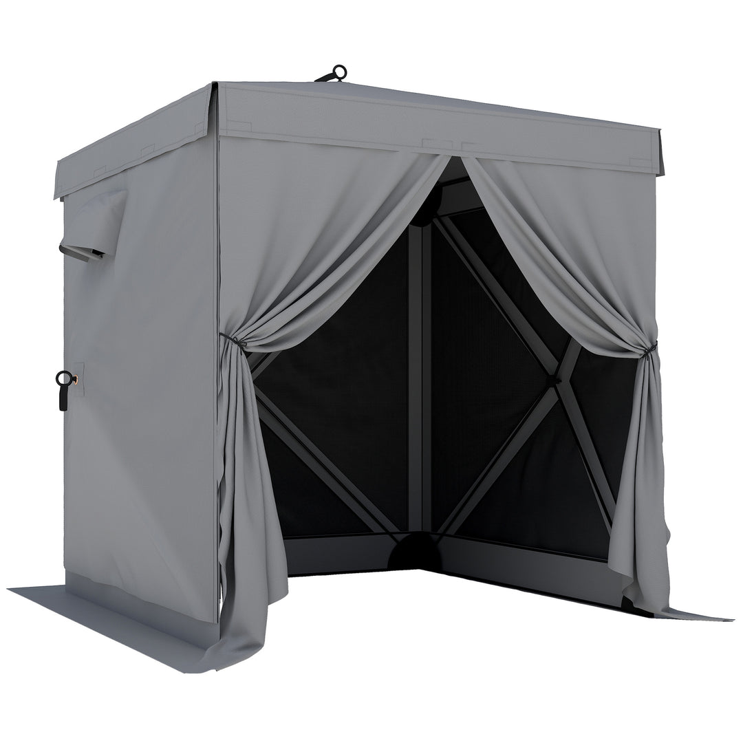 Pavillon 1,85x1,85m Vandtæt, Stabil, Vintertæt, Pop-up, Foldbar Pavillon med 4 Netsidepaneler, Bæretaske, UV 30+