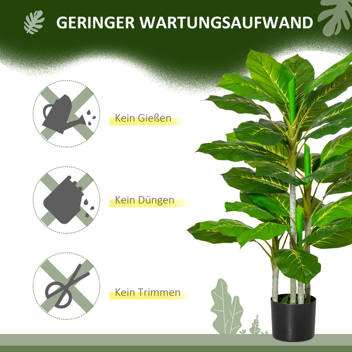 Kunstigt træ 95 cm, kunstig plante med 33 blade, potte til stuen