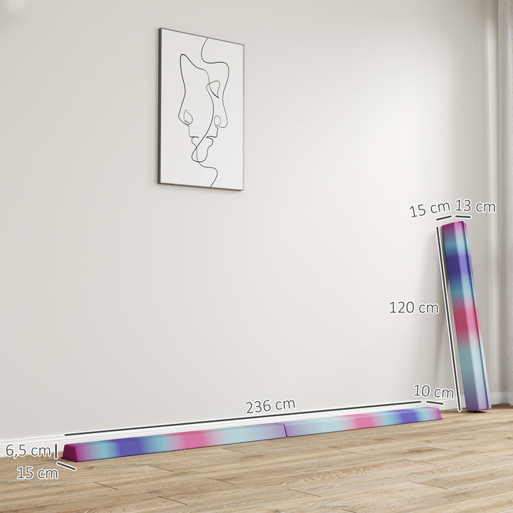 236 cm foldbar balancebom til teenagere 80 kg farverig
