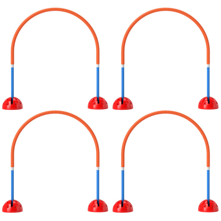 4-Delt agilitytræningsudstyr til hunde med 4 justerbare døre og bæretaske til haven, blå