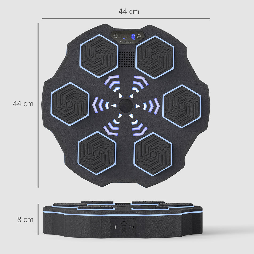 Musikboksemaskine, bluetooth-bokseenhed, vægmonterbar, 9 hastigheder og tilstande, led-lys, sort
