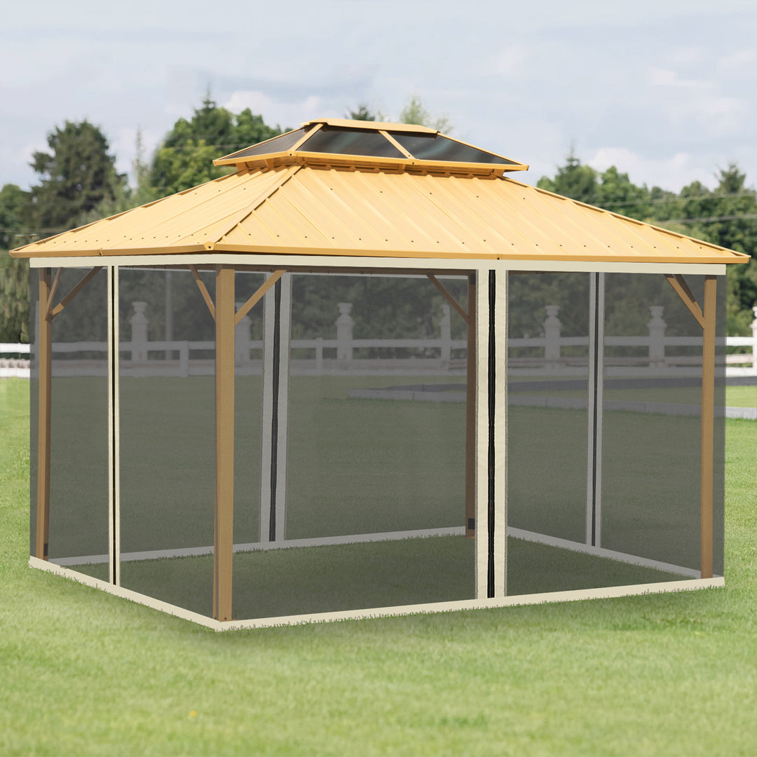 Reservenetgardin til 3 x 4 m havepavilloner, insektnet, med lynlåse, polyester, sort