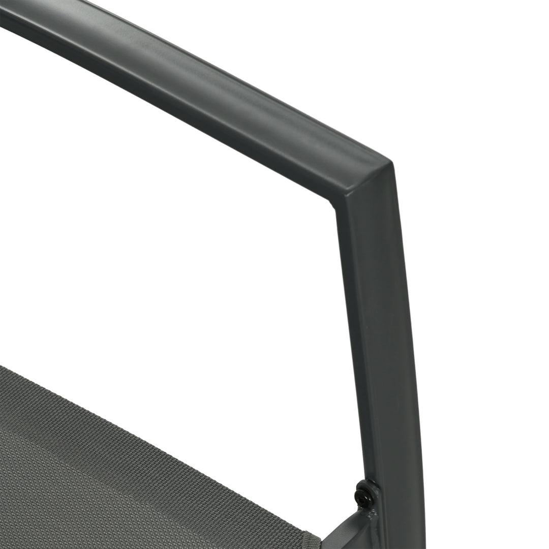 Havemøbelsæt, 1 bord, 4 stole, 150 x 87 x 72 cm, grå