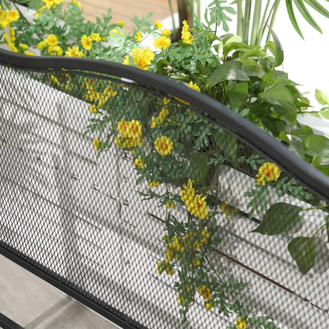 Nostalgisk metalhavebænk, 2-personers, vejrbestandig, sort, 113 cm x 58 cm x 98 cm