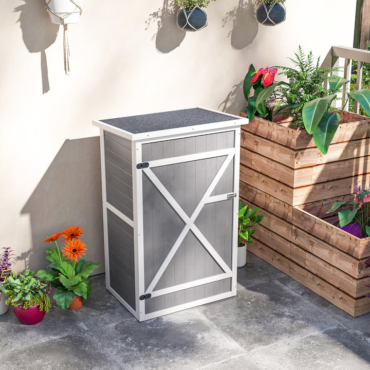 Redskabsskur med hylder vejrbestandig 75 x 56 x 115 cm grå