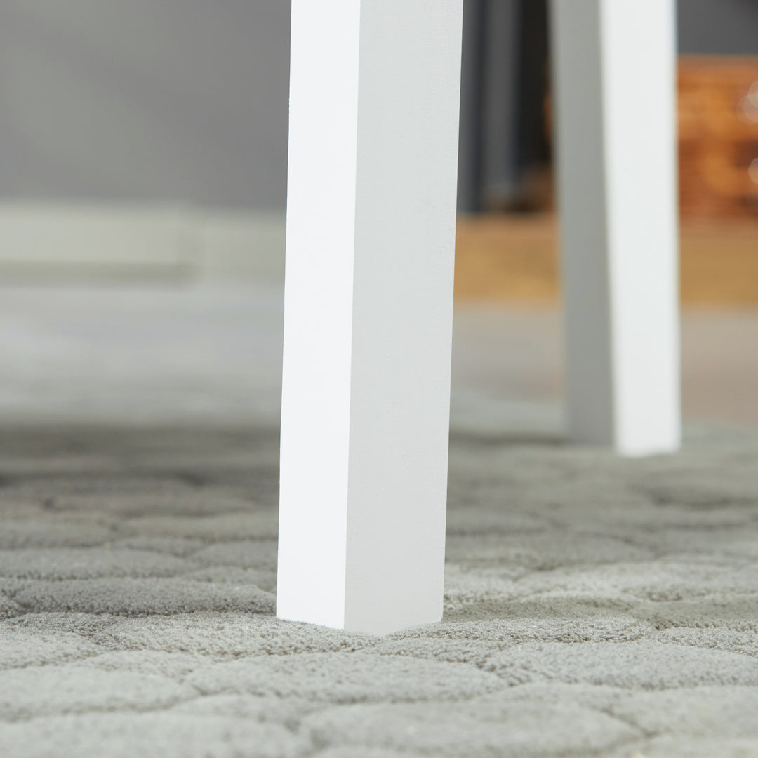 Sæt med 2 spisestuestole/køkkenstole, massivt træ, 41 cm x 46,5 cm x 85,5 cm, hvid