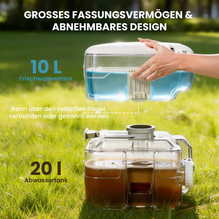 Campingtoilet, rejsetoilet, maks. lasteevne op til 147 kg, 20 l, til camping, vandreture, rejser, fiskeri, 41,5 x 36,5 x 42 cm, grå