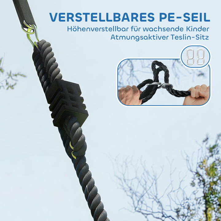 Redegynge, højdejusterbar, hængegynge Ø 120 cm, op til 300 kg, til børn i alderen 3-8 år, 120 x 120 x 180 cm, flerfarvet