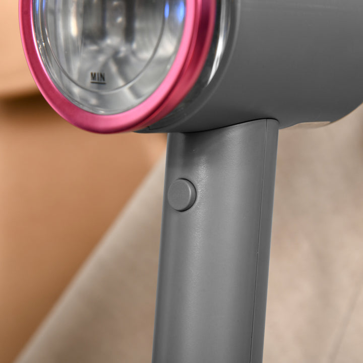 Dampstrygejern med børste, dampstrygejern med rejsestrygejern, foldbart tøj, skjorter, dampstrygejern med 160 ml vandtank, 1520 w, hurtig opvarmning, aluminium, plastik, grå+lyserød, 27,5 x 18,2 x 9 cm