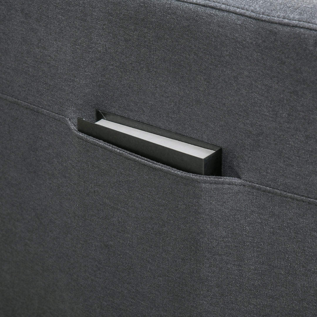 Lænestol inklusiv fjernbetjening, udtrækkelig fodstøtte, 71 x 94 x 104 cm, grå