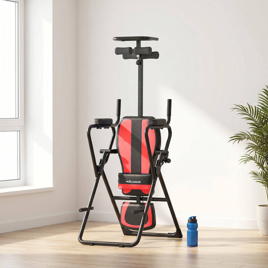 3-i-1 inversionsbord med 3 inversionsvinkler, push-up og pull-up stænger, nakkestøtte
