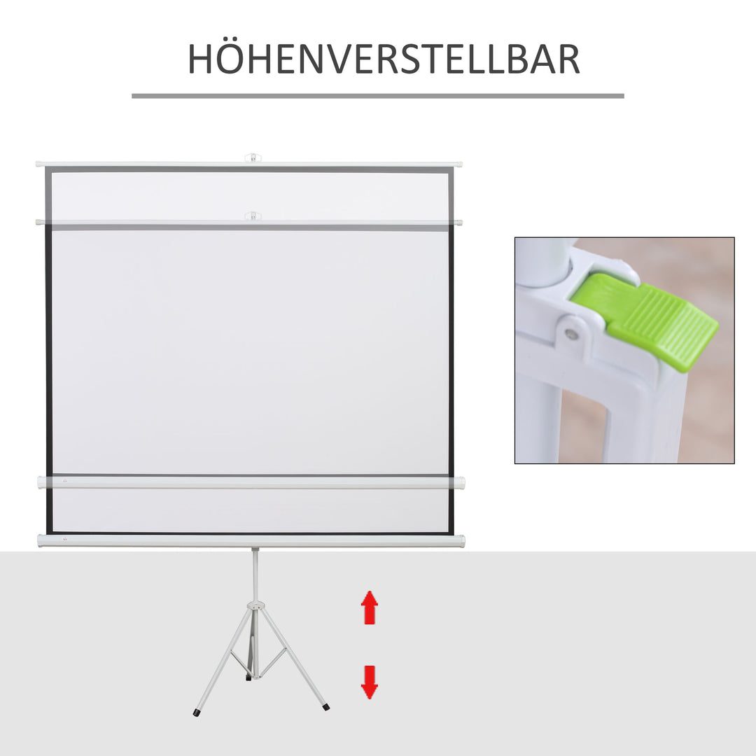 Projektionslærred i 4:3-format, biograflærred, præsentationsoverflade til hjemmet eller kontoret, hvid